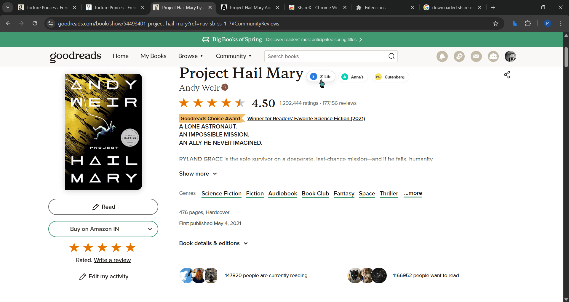 GoodLIB shown on a Goodreads book page